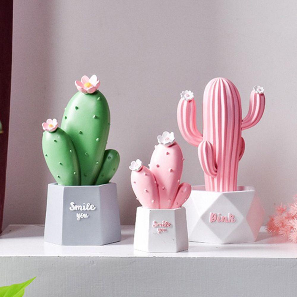 Mô Hình Cây Xương Rồng Mini Bằng Nhựa Resin Trang Trí Bàn Làm Việc