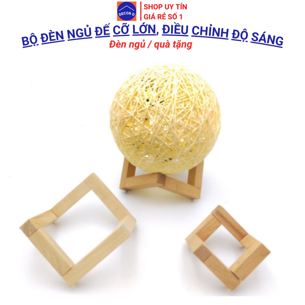 Đèn ngủ, Đèn ngủ mặt trăng, Đèn ngủ để bàn cầu mây size lớn 15cm, chế độ sáng phù hợp