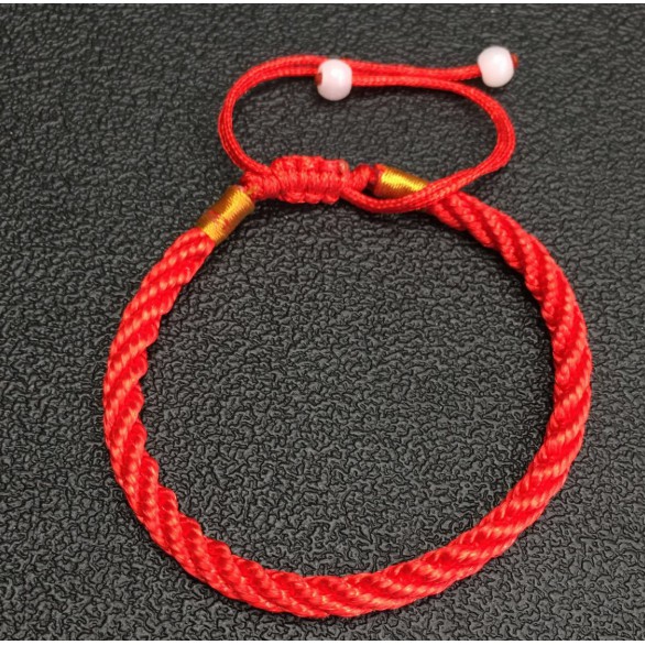 VÒNG ĐEO DÂY ĐỎ TRƠN ĐÍNH 2 HẠT NGỌC ĐẦU DÂY V131 PHONG THỦY | BigBuy360 - bigbuy360.vn