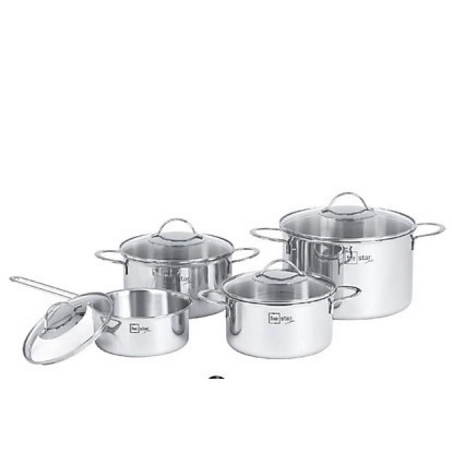 Bộ 4 nồi inox cao cấp 3 lớp đáy liền thân Fivestar FS08Cg plus (Bạc)