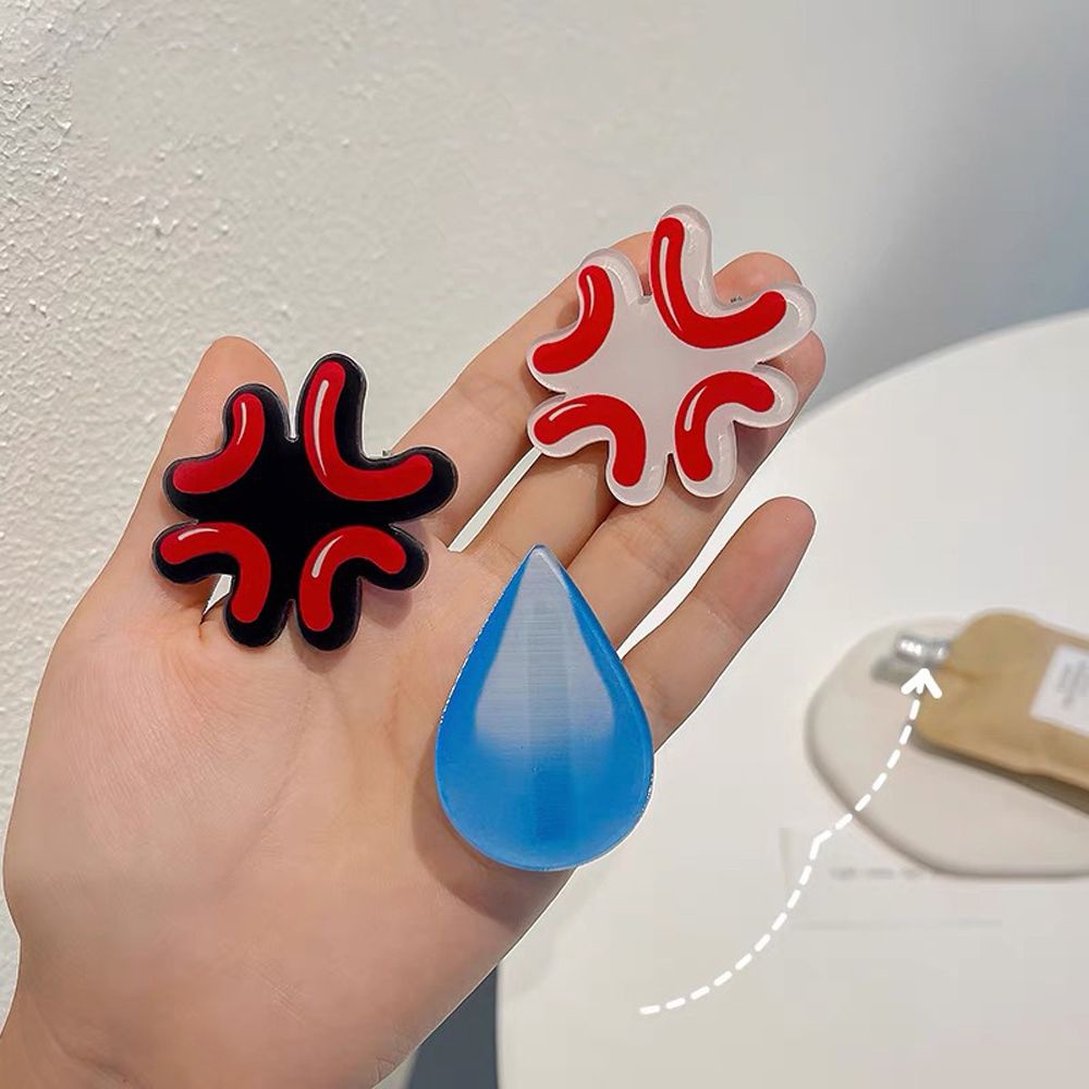 Kẹp Tóc Mỏ Vịt Hình Giọt Nước Họa Tiết Hoạt Hình Vui Nhộn Phong Cách Hàn Quốc Cho Nữ