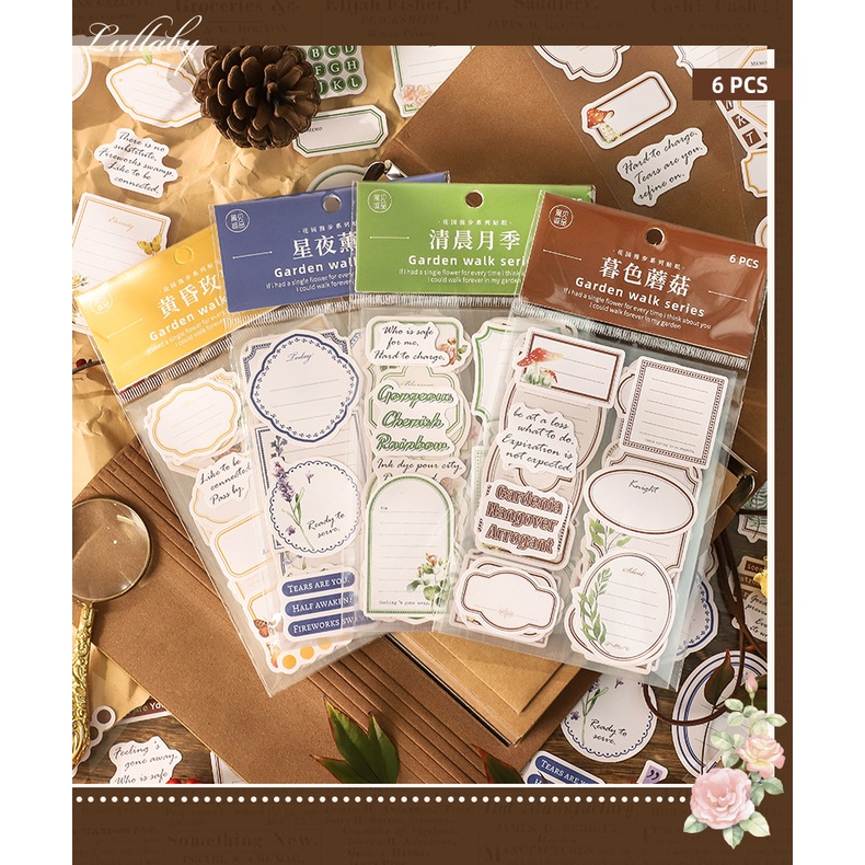 Sticker hình khung trang trí sổ phong cách hiện đại và vintage, hình dán sticker trang trí hình khung