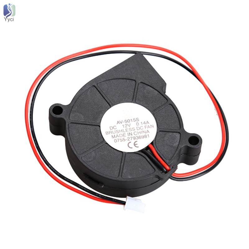 Yy Brushless DC Blower Fan Ultra Quiet Cooling Fan 2 Wires 5015S 12V 0.14A 50x15mm @VN