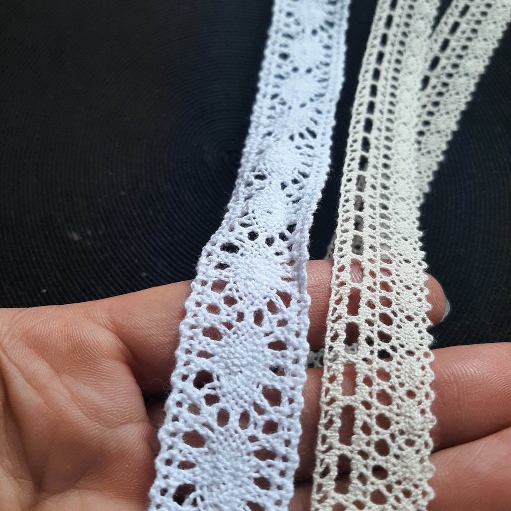 dây ren chỉ cotton bản 2cm và 1,7cm 3k/m