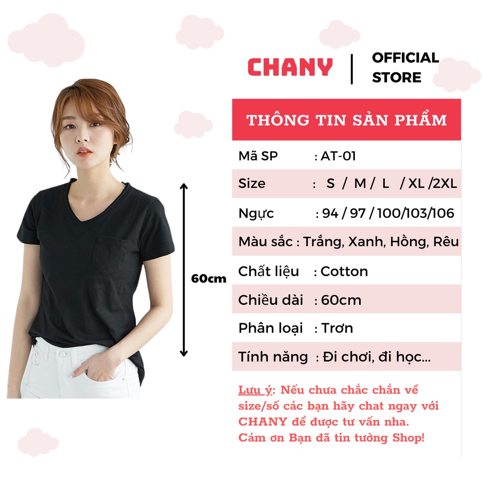 [Mã 153FASHIONSALE1 giảm 10K đơn 50K] Áo phông nữ uni cổ tim túi ngực