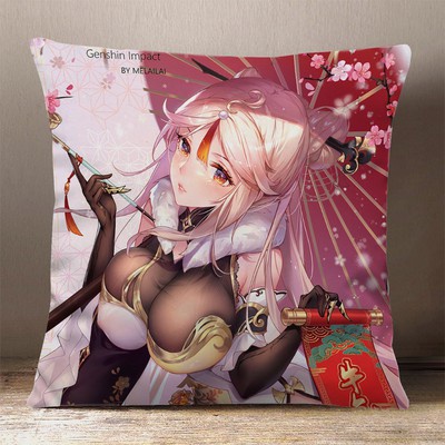 (nhiều mẫu) Gối IN HÌNH Ningguang Genshin Impact game chibi gồm cả vỏ và ruột chất đẹp tiện lợi