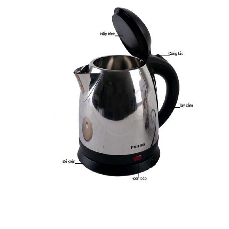 Bình đun siêu tốc Philips HD9303, 1800W, 1.2 lit- hàng chính hãng, Bảo hành 24 tháng