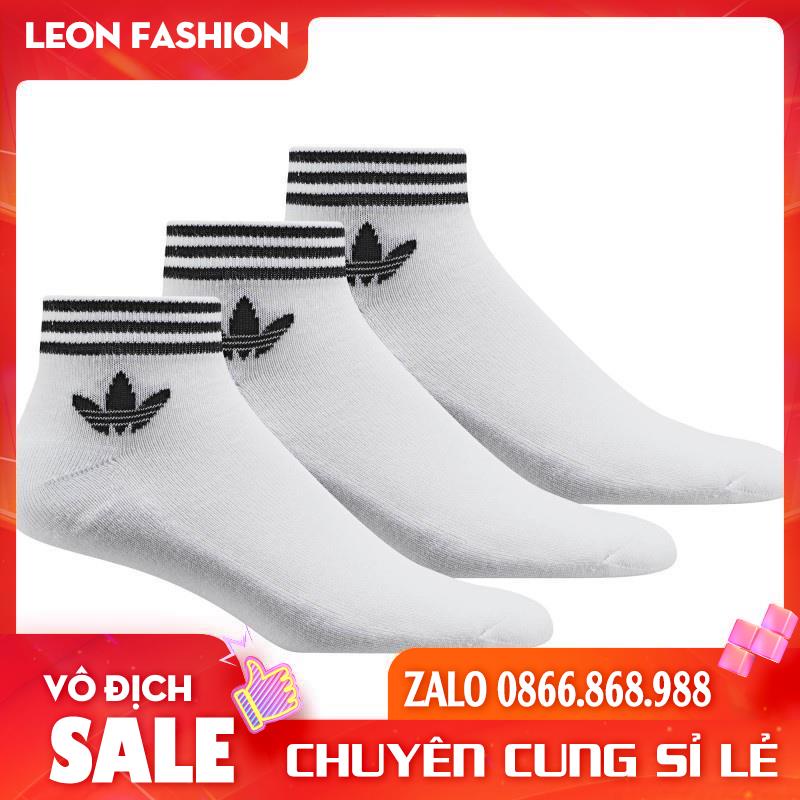 Tất Vớ Cổ Ngắn ADIDAS 3 Sọc thể thao dệt kim cao cấp 95% Coton hạn chế mùi hôi và thông thoáng dành cho cả nam và nữ