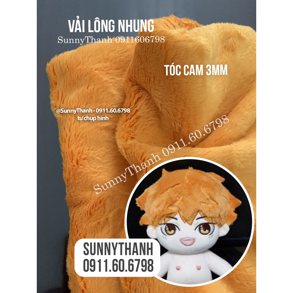 Vải TÓC DOLL 3mm - Vải lông ngắn may tóc cho doll Kpop