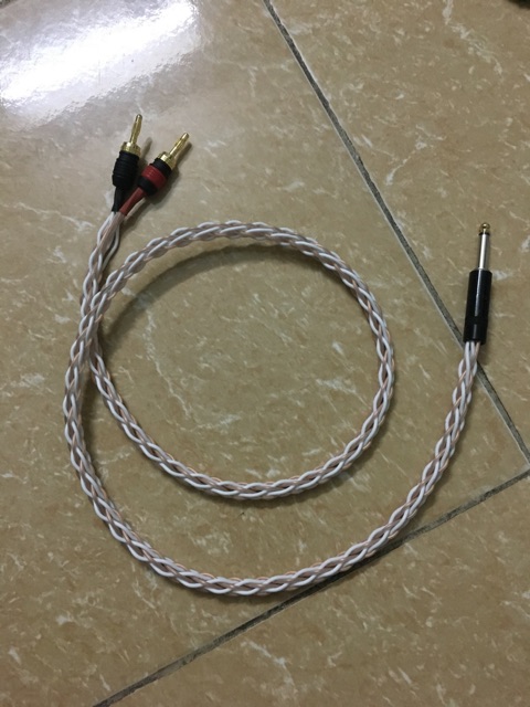 Dây tín hiệu chuyển đổi từ chuẩn 6 ly (6,5ly) mono ra 2 Jack bắp chuối. Báo giá 1 dây.