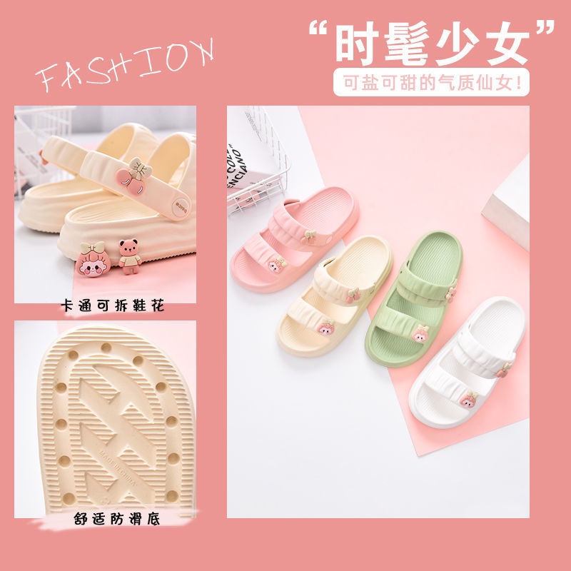 Dép bánh mì đế cao Dép đi biển Dép dễ thương Dép Sandal Họa Tiết Hoạt Hình Thời Trang Mùa Hè