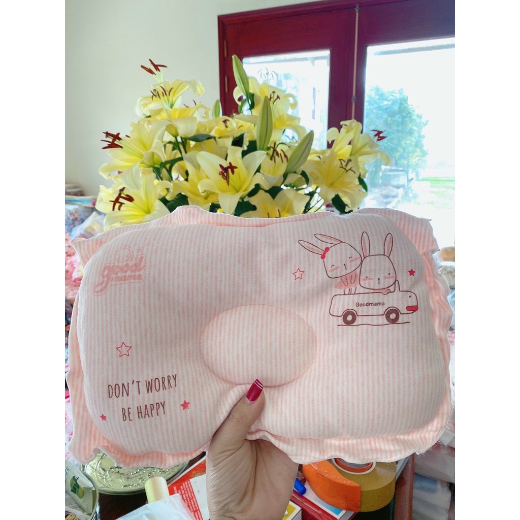 Gối xô Chống Bẹp Đầu sơ sinh Goodmama hàng đẹp đạt chuẩn