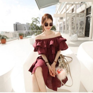 Đầm Trễ Vai Trắng Siêu Xinh