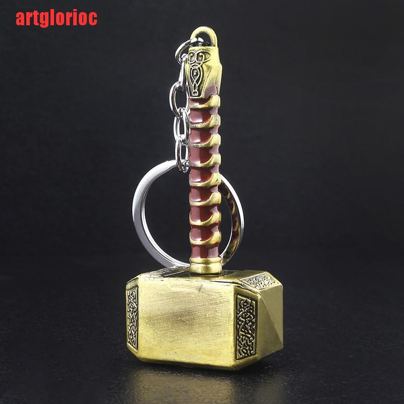 {artglorioc}2021 New Thor Hammer Metal Keychain Men Women Car Keyring Movie Fans Accessories VGH