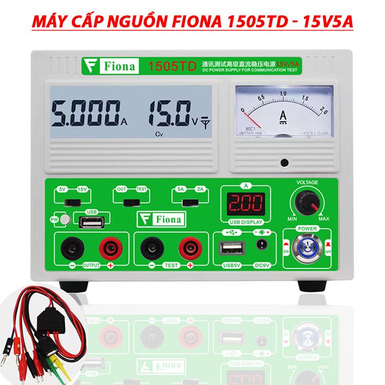 Máy Cấp Nguồn Đo Dòng Fiona 1505TD 15V 5A Hiển thị Số Điện Tử và Kim