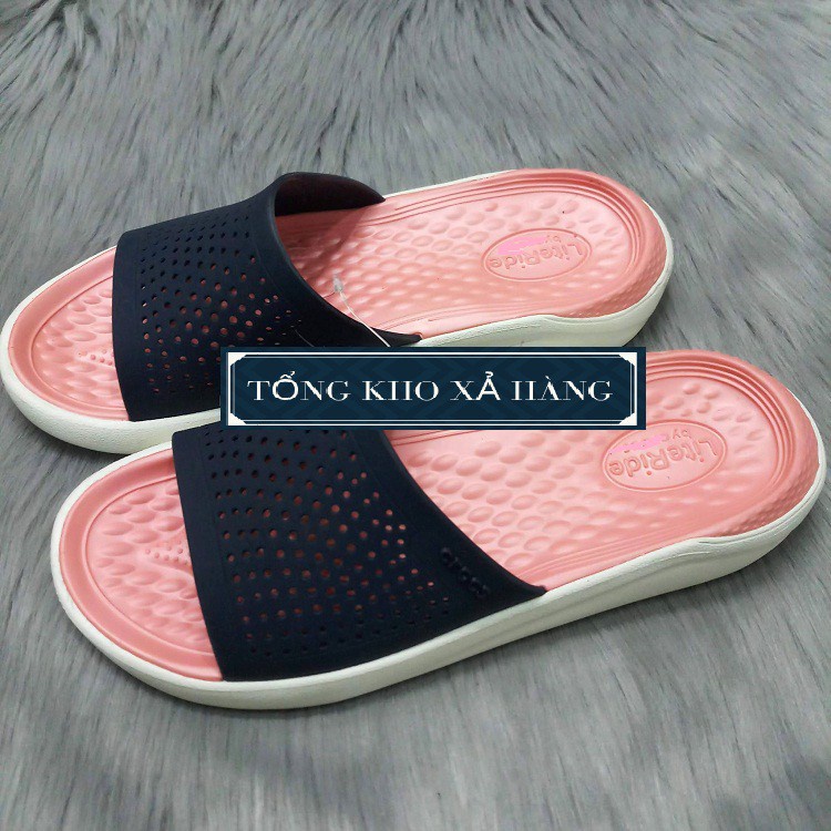 dép lê cross màu hồng quai xanh navy❤️FREESHIP❤️dép cross nam nữ LTRLE05