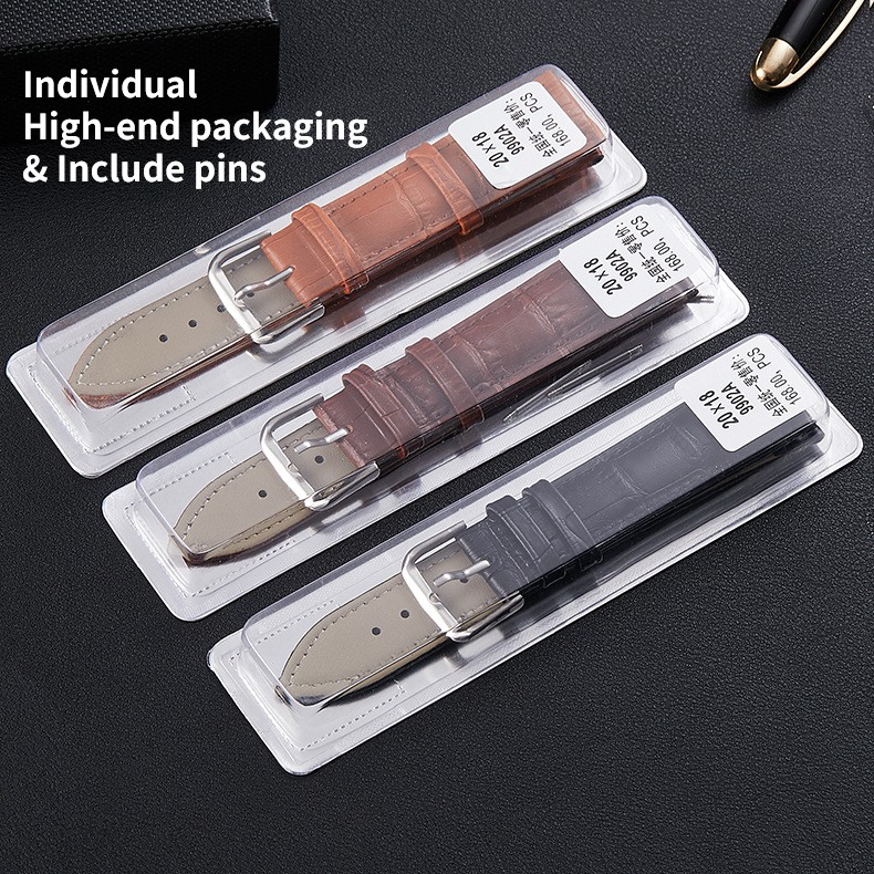 Dây Da Bò Thật Phong Cách Retro Cho Đồng Hồ Đeo Tay 12mm 14mm 16mm 18mm 19mm 20mm 21mm 22mm 24mm