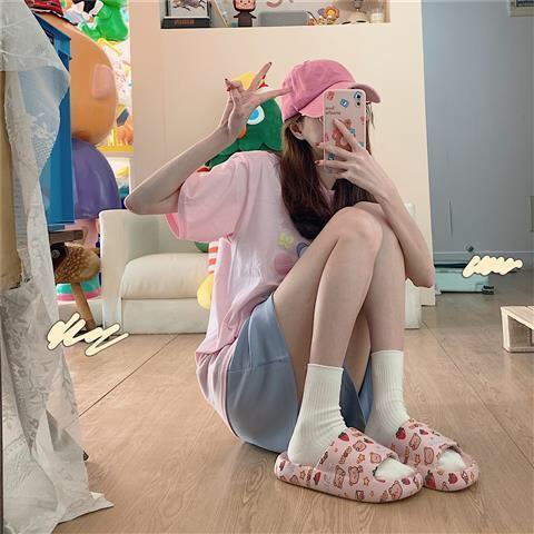 FREE SHIP Dép bánh mỳ siêu êm cực xinh , Dép lê nữ hoạt hình cute 102