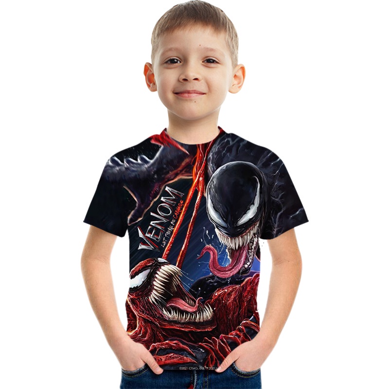 Áo thun in họa tiết Venom 3D thời trang mùa hè dành cho trẻ em
