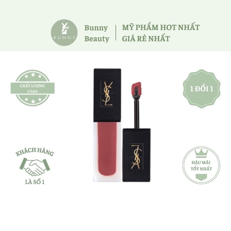 Son kem Yves Saint Laurent Tatouage Couture Velvet Cream Liquid Lipstick Bunny Beauty hàng đủ bill