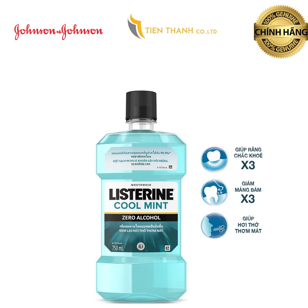 Nước súc miệng Listerine Cool Mint Zero - Hàng chính hãng.