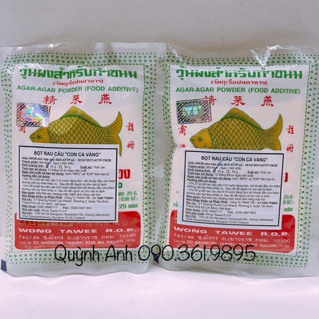 Bột rau câu con cá Thái gói 25g