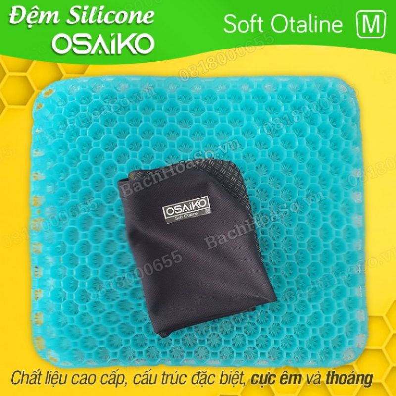 Đệm lót ghế ngồi 3D Silicone OSAIKO thoáng khí, Nệm lót ngồi bệt êm mông giảm đau mỏi - Bảo hành 05 năm không xẹp lún