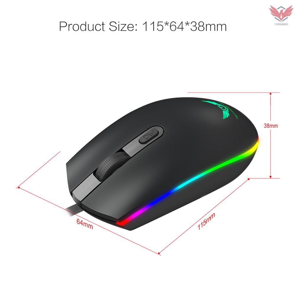 ZERODATE S900 Computer Gaming Mouse 1600DPI 4 Buttons RGB LED Backlight Optical Ergonomic Mouse USB Wired Mice for PC