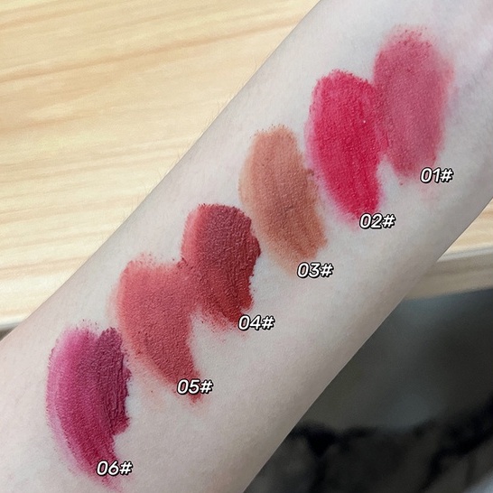 Son Herorange Gấu tím Beckoning Bear Velvet Lip Glaze, son kem lì nội địa Trung