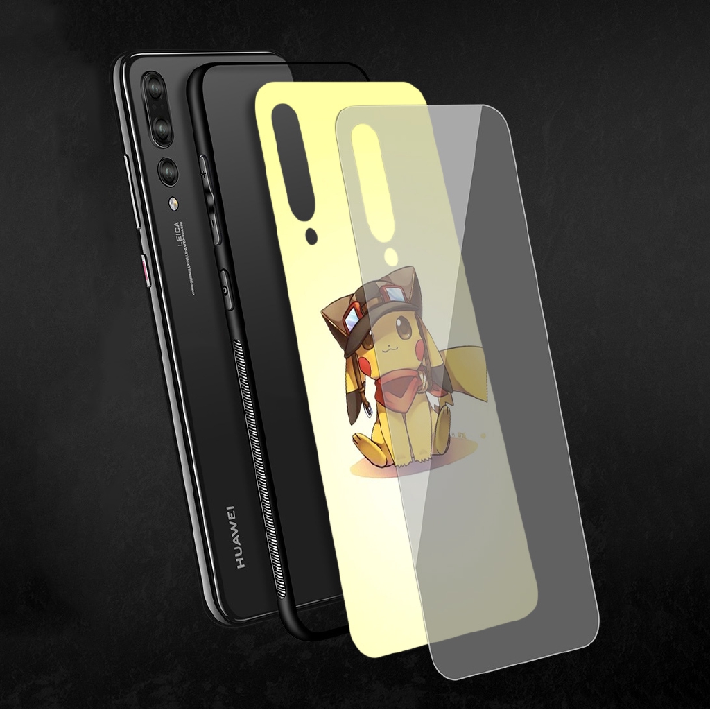 104S Pikachu Huawei Honor 7A 8X 9 10 Y6 Y9 P Smart Prime Pro Lite 2018 2019 Tempered Glass Case