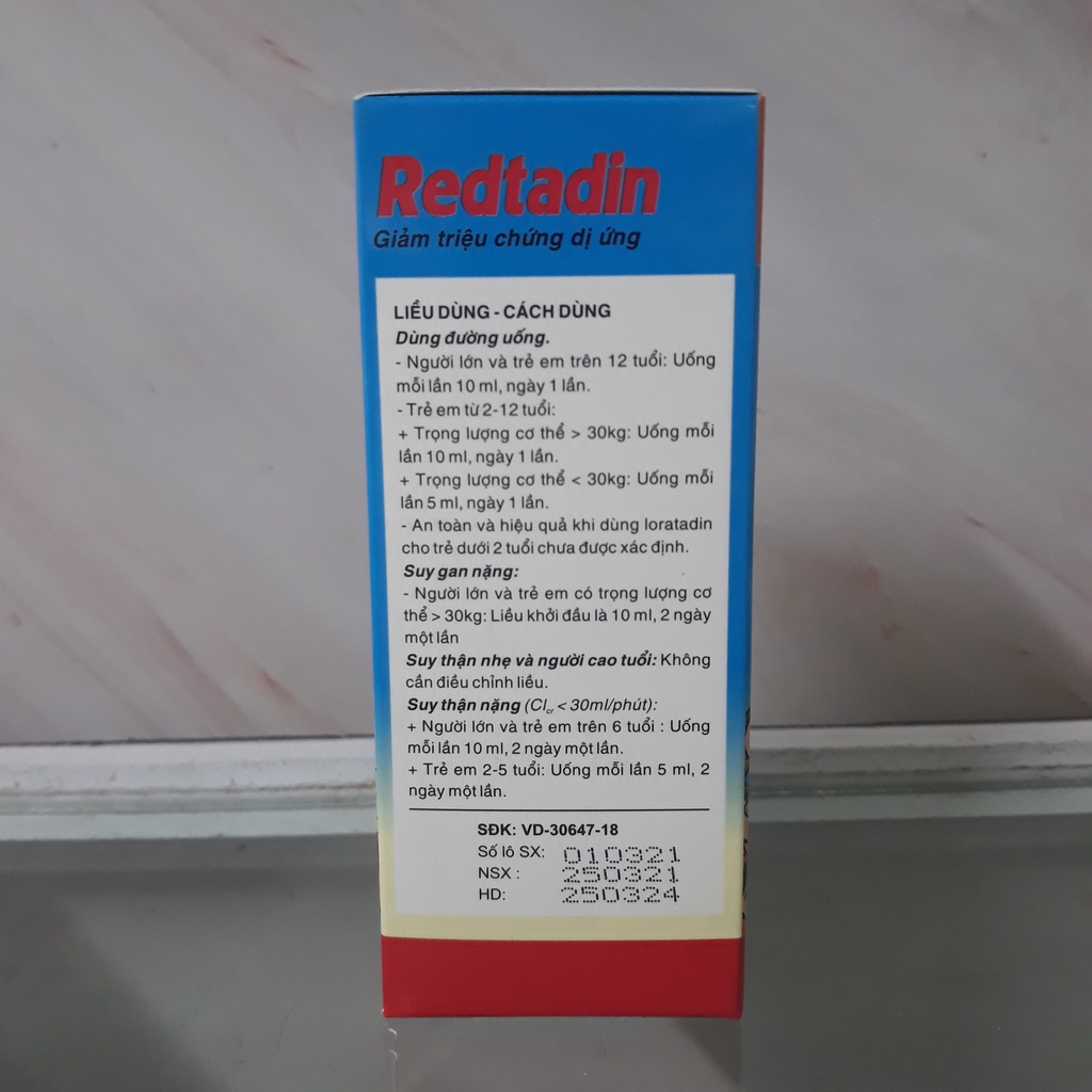 Siro Redtadin hương đào : hắt hơi, sổ mũi, chảy nước mũi, ngứa mũi, mày đay
