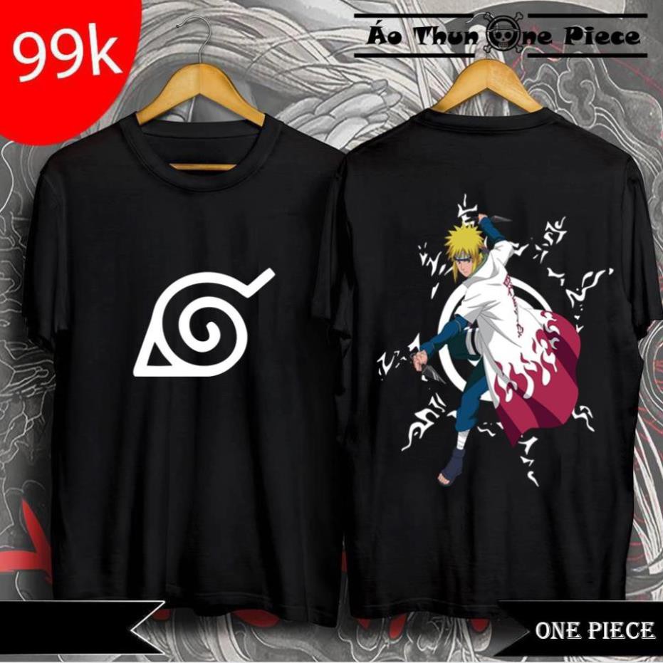 DEL HOTÁo Thun In 2 Mặt Namikaze Minato Hokage Đệ Tứ 2 Mẫu Trắng Đen Cực Đẹp - Áo Thun Naruto