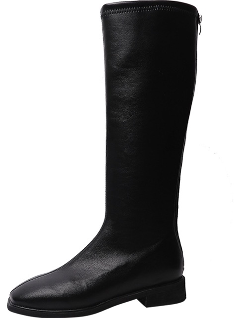 [Có Sẵn] Boots lửng cổ cao dưới gối da trơn mềm ôm chân đế 3cm phong cách ulzzang | WebRaoVat - webraovat.net.vn