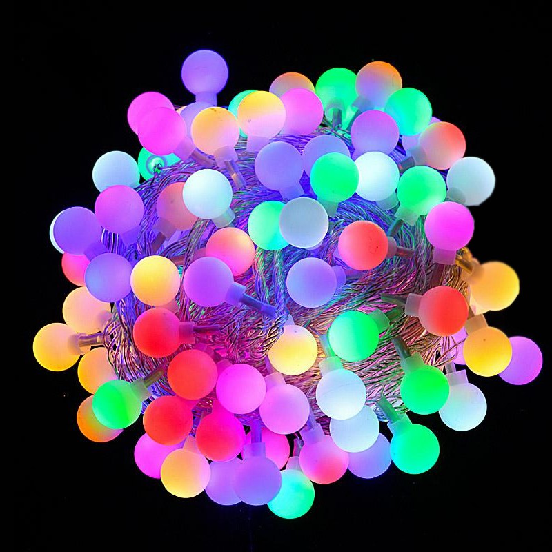 Dây đèn led cherry ball bóng tròn trang trí phòng ngủ, giáng sinh (Dùng Pin Hoặc USB))