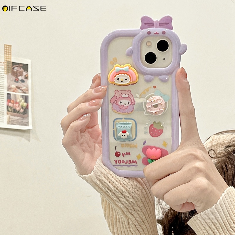 Ốp Điện Thoại Mềm Trong Suốt Họa Tiết Hello Kitty 3D Cho iPhone 13 12 11 Pro Max