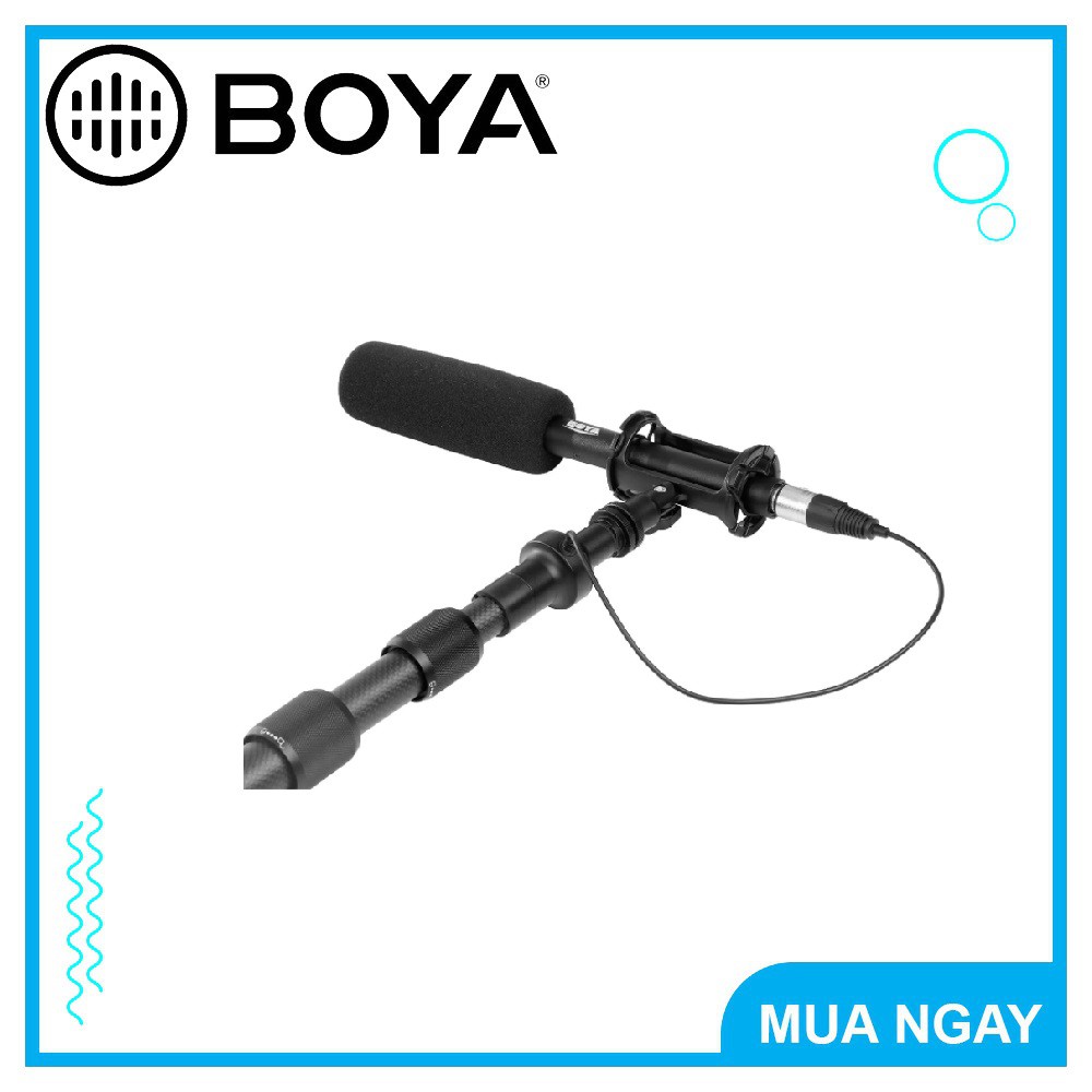 BOYA BY-PB25 - Hàng Chính Hãng - Boompole tích hợp cáp nối cổng XLR hỗ trợ thu âm/phỏng vấn