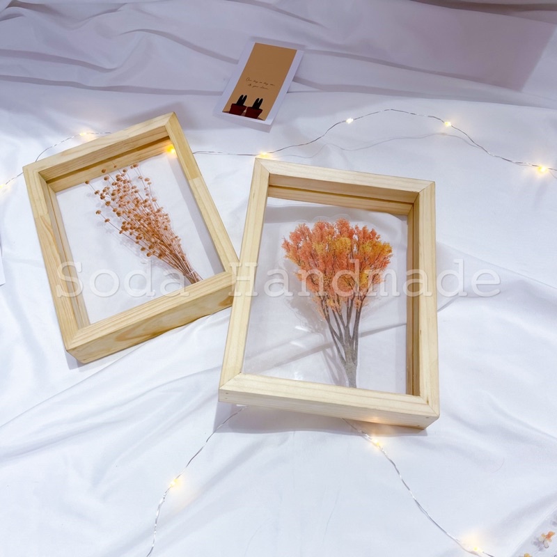 Sticker giả hoa khô trang trí khung trong suốt/Album Handmade