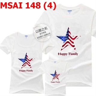 Áo gia đình cờ mỹ happy family 148