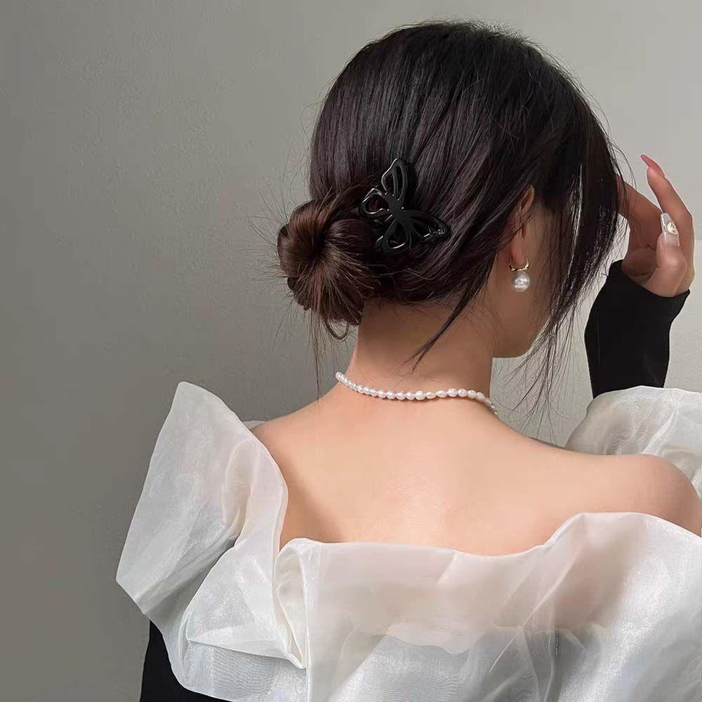 Dây Buộc Tóc Trong Suốt Hình Chữ U Phong Cách Vintage Thanh Lịch Cho Nữ