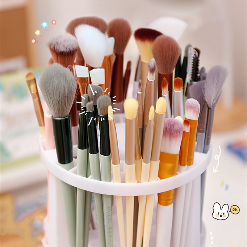 Giá Đỡ Cọ Trang Điểm Hình Trụ Bằng Nhựa Cỡ Lớn Đa Năng Tiện Dụng