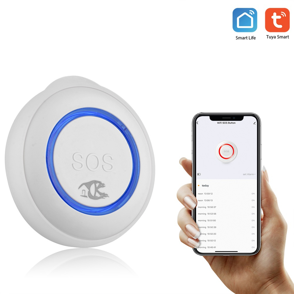 Công Tắc Cảm Biến Báo Động Khẩn Cấp Không Dây Wifi Sos Chống Nước Thông Minh Có Chuông Báo Động Khẩn Cấp Cho Người Già