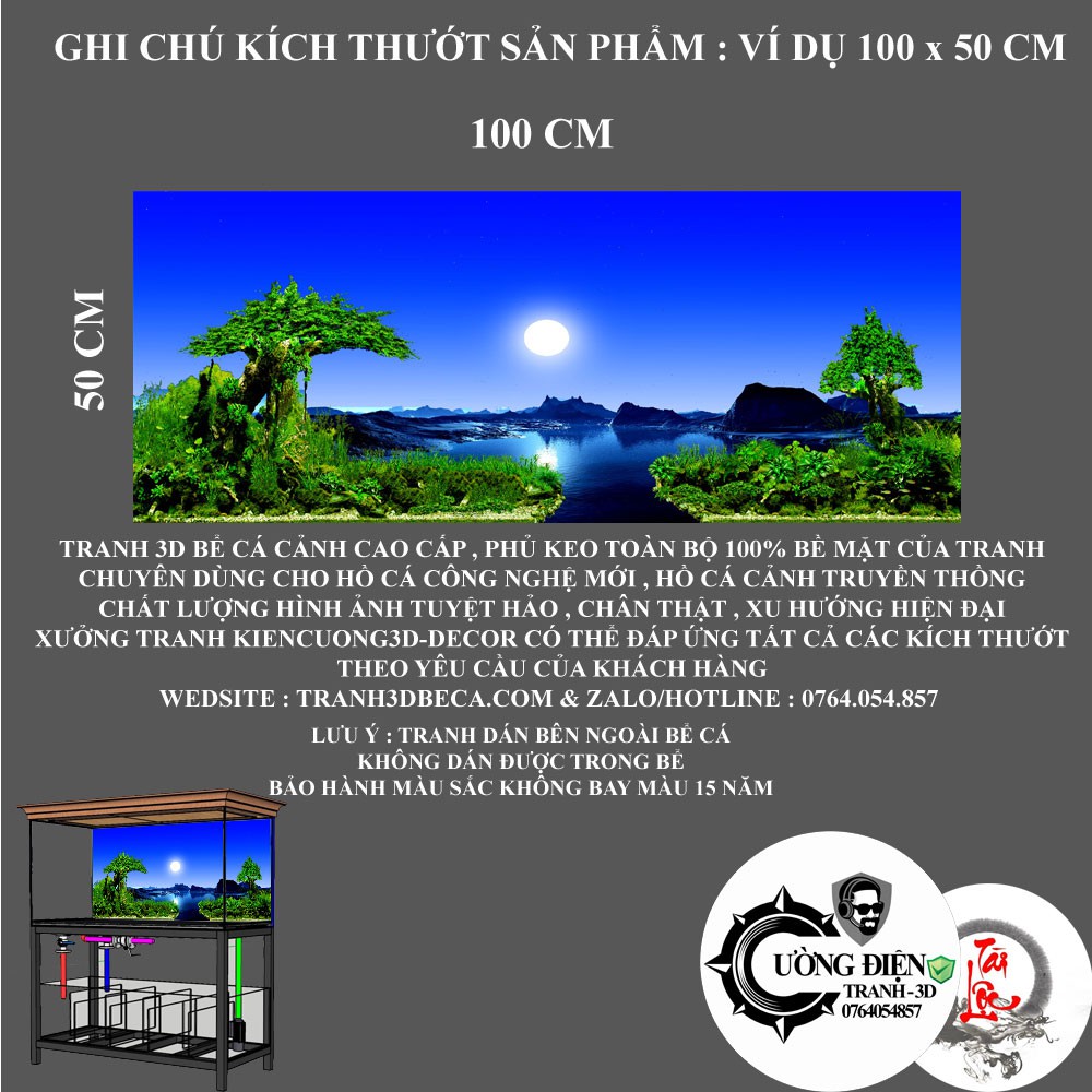Tranh 3D dán bể cá cảnh