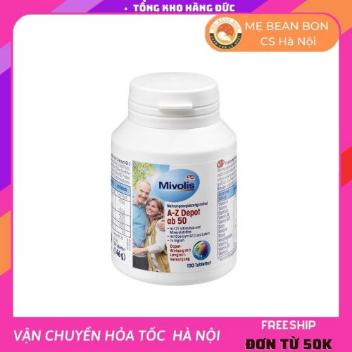 Vitamin Tổng hợp Mivolis AZ Depot Ab 100 viên Hàng nội địa Đức cho người già trên 50 tuổi - mẹ bean bon