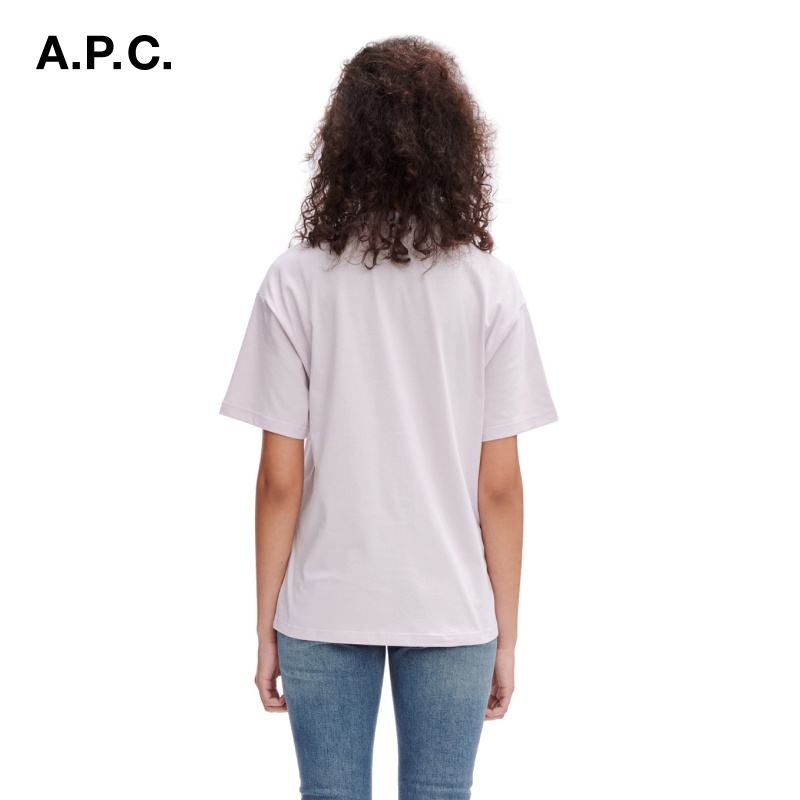A.P.C. Áo Thun Cotton Tay Ngắn Màu Trơn In Hình RICKIE Thời Trang Cho Nam Và Nữ