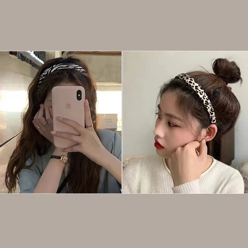 Băng Đô Cài Tóc Rửa Mặt Họa Tiết Ngựa Vằn Retro Hong Kong