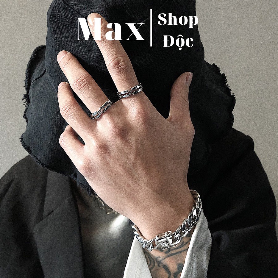 Nhẫn Nam TIN Ring Lưỡi Lam Màu Bạc Không Gỉ - Nhẫn Thời Trang Nam Cao Cấp Titan - Maxshopdoc