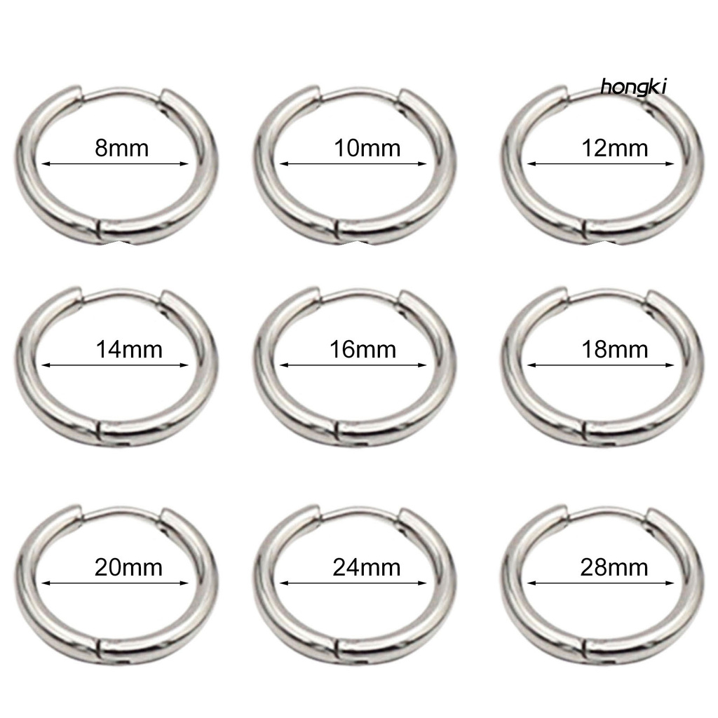 Bông tai dáng tròn đơn giản cho nam và nữ