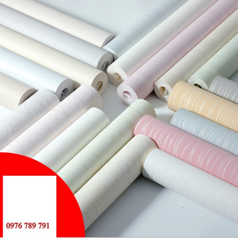 [RẺ VÔ ĐỊCH]Giấy Dán Tường Trơn Vân Chỉ Cho Phòng Khách, Phòng Ngủ Lụa Không Keo Khổ 10m x 53 cm Nhiều Màu Lựa Chọn