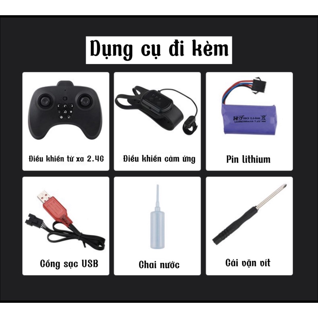 Xe Ô Tô 8 Bánh Điều Khiển Từ Xa, Cảm Biến, Biến Dạng Bánh Vượt Địa Hình