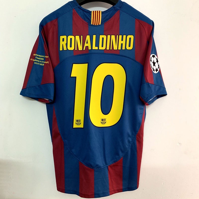 Áo Thun Đá Banh Tuyển Barcelona 2005-06 S-XXL 10 Ronaldo 30 MESSI